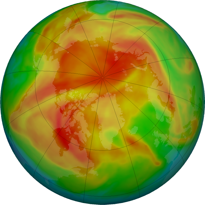 Arctic ozone map for 03 April 2023